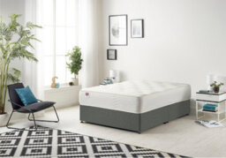 Somnior Beds Somnior Linen Grey Memory Foam Divan Bed With Mattress - Small Double - thumbnail 1