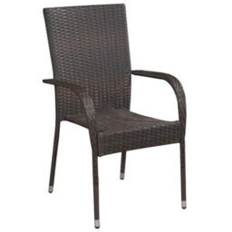 Berkfield 7 Piece Outdoor Dining Set Brown And Black - thumbnail 3