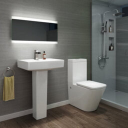 Ibathuk Averra Wall Mounted Led Illuminated Mirror, Modern Bathroom Mirrors With Touch Sensor & Demister Pad, 800 X 400mm - thumbnail 7