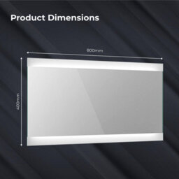 Ibathuk Averra Wall Mounted Led Illuminated Mirror, Modern Bathroom Mirrors With Touch Sensor & Demister Pad, 800 X 400mm - thumbnail 4
