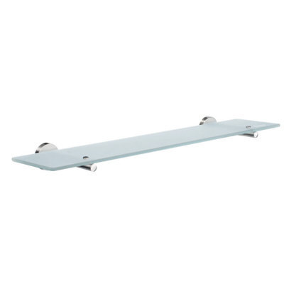 Smedbo Bathroom Frosted Glass 60Cm Shelf With Wall Mount Brackets - image 1