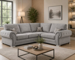 SC FURNITURE LIMITED Grey Fabric Corner Sofa 2C1 Full Back Cushions Milo - thumbnail 1