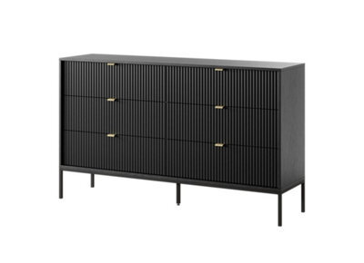 Arte Elegant Nova Chest Of Drawers H830mm W1540mm D390mm In Black Matt - Modern Storage Solution - image 1