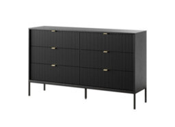 Arte Elegant Nova Chest Of Drawers H830mm W1540mm D390mm In Black Matt - Modern Storage Solution - thumbnail 1