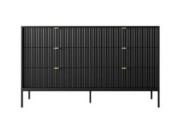 Arte Elegant Nova Chest Of Drawers H830mm W1540mm D390mm In Black Matt - Modern Storage Solution - thumbnail 3