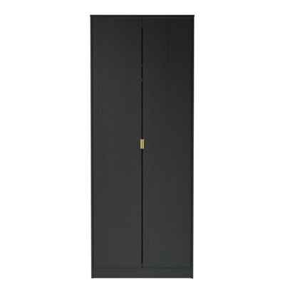 Nanjing Tall Plain Wardrobe In Black Matt (Ready Assembled) - image 1