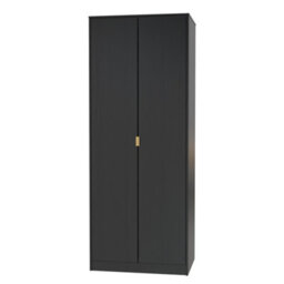 Nanjing Tall Plain Wardrobe In Black Matt (Ready Assembled) - thumbnail 3