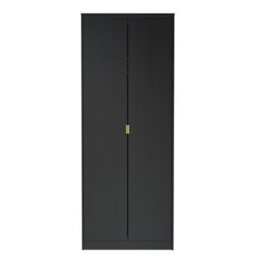Nanjing Tall Plain Wardrobe In Black Matt (Ready Assembled) - thumbnail 1
