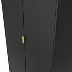 Nanjing Tall Plain Wardrobe In Black Matt (Ready Assembled) - thumbnail 4