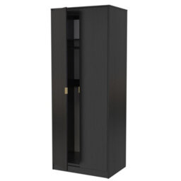 Nanjing Tall Plain Wardrobe In Black Matt (Ready Assembled) - thumbnail 5