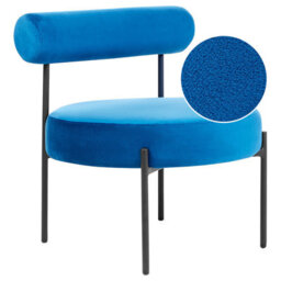 Beliani Armchair Alpha Velvet Navy Blue