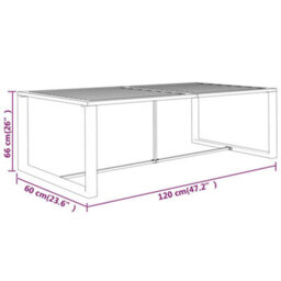 Vidaxl Outdoor Dining Table Anthracite 120X60X66 Cm Aluminium - thumbnail 5