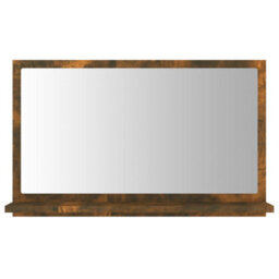 Berkfield Bathroom Mirror Smoked Oak 60X10.5X37 Cm Engineered Wood - thumbnail 3