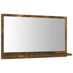 Berkfield Bathroom Mirror Smoked Oak 60X10.5X37 Cm Engineered Wood - thumbnail 2