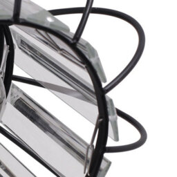 Thehotsale Black Metal Crystal Lantern Shape 1-Light Pendant Light 7.48In Dia X 7.08In H - thumbnail 8