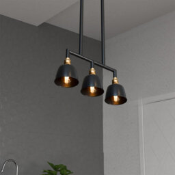 Ledsone Industrial 3 Way Pendant Light E27 Pipe Chandelier For Dining Room, Kitchen, Cafe With Bulbs - thumbnail 3