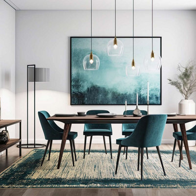 Emerald Gold Abstract Modern Bordered Rug For Living Room And Bedroom-200Cm X 290Cm - image 1