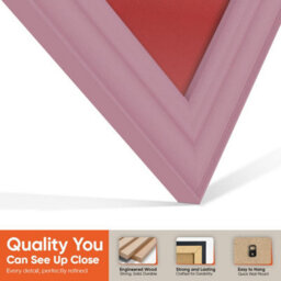"AK Frames 25X17"" Pink Classic Vinyl Record Frame With Crimson Mount For 12 Inch Lp Cover & Disc - Overlapped Design" - thumbnail 3