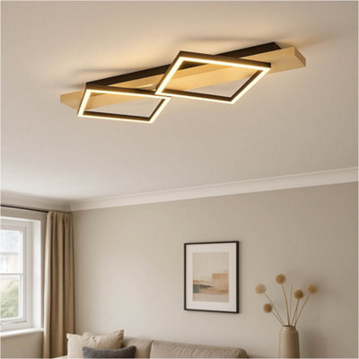 Loops Stylish Modern Black And Brown Led Ceiling Light For Indoor Spaces - image 1