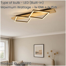 Loops Stylish Modern Black And Brown Led Ceiling Light For Indoor Spaces - thumbnail 2