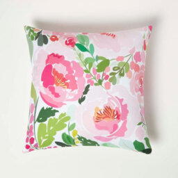 Homescapes Luxury Outdoor Cushions 2 Set, Waterproof Filled Cushions, Soft-Touch, Pink Peony, For Garden And Indoors, 45 X 45 Cm - thumbnail 2