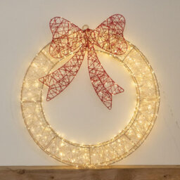 Samuel Alexander 70Cm Light Up Christmas Wreath With 750 Warm White Leds, Timer & Red Bow - thumbnail 9