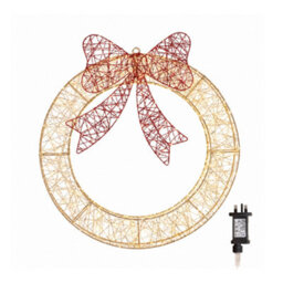 Samuel Alexander 70Cm Light Up Christmas Wreath With 750 Warm White Leds, Timer & Red Bow - thumbnail 8