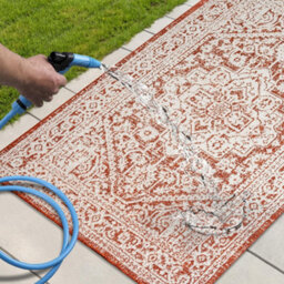 Homeart Outdoor Indoor Rug, Easy Clean, Uv Weather Resistant Rug For Patio, Gardenmedallion Terra, Cream,180X270Cm - thumbnail 6