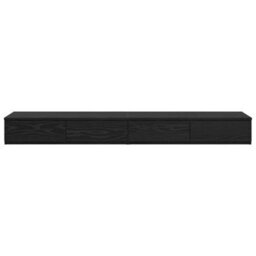 Berkfield Modern Bed Drawers Black 140X36.5X16.5 Cm Built From Engineered Wood - thumbnail 6