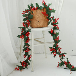 1.75M Artificial Christmas Tree Garland, Christmas Berry Holly Garland, Indoor Outdoor Green Christmas Decorations - thumbnail 5