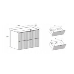 Heze Furniture Flow Standing Bathroom Vanity Cabinet With Basin 80Cm - Cashmere - thumbnail 9
