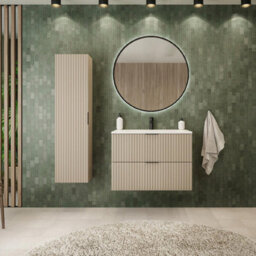 Heze Furniture Flow Standing Bathroom Vanity Cabinet With Basin 80Cm - Cashmere - thumbnail 2