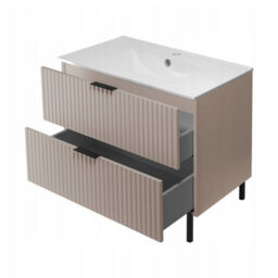 Heze Furniture Flow Standing Bathroom Vanity Cabinet With Basin 80Cm - Cashmere - thumbnail 3