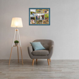AK Frames 20X16 Navy Blue Modern Multi Photo Frame With Silver Mount - Holds 9 Apertures (2X) 7X5, (7X) 6X4 Photos - thumbnail 3