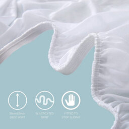 Homespace Direct Ltd Homespace Direct Bamboo Waterproof Mattress Protector Breathable No Noise Premium Deep Fitted Sheet King - thumbnail 4