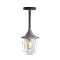 Ledsone Conduit Pendant Light Kit Industrial Farmhouse Black Steel E27 Cage Fitting Ceiling Fixture 30Cm - thumbnail 1