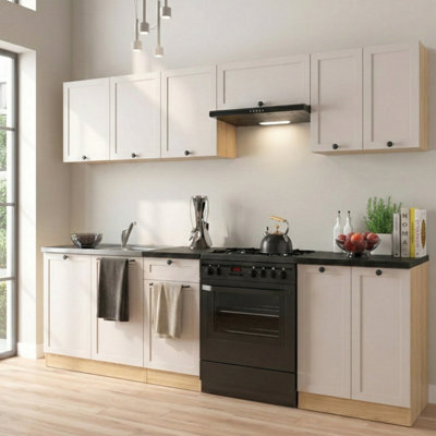 Heze Furniture Summer 7 Unit Kitchen Cabinets Set 240Cm In Cashmere Matt & Bernstein Oak - image 1