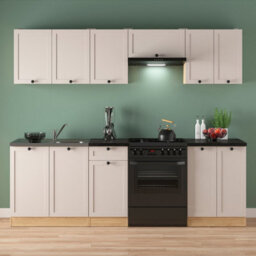 Heze Furniture Summer 7 Unit Kitchen Cabinets Set 240Cm In Cashmere Matt & Bernstein Oak - thumbnail 2