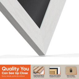 "AK Frames 25X17"" White Ash Modern Vinyl Record Frame With Black Mount For 12 Inch Lp Cover & Disc - Overlapped Design" - thumbnail 3
