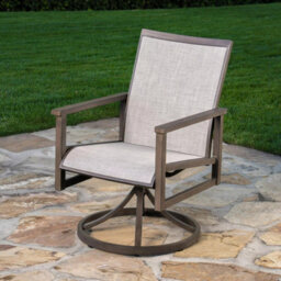 Xample Sunvilla Royce 9 Piece Patio Dining Set Sintered Stone Table Sling Chairs Swivel Rockers Aluminium Frame Cover - thumbnail 3
