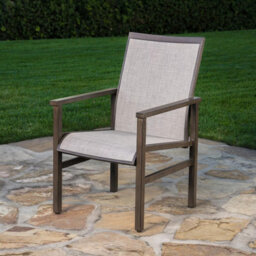 Xample Sunvilla Royce 9 Piece Patio Dining Set Sintered Stone Table Sling Chairs Swivel Rockers Aluminium Frame Cover - thumbnail 6