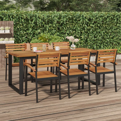 Berkfield Garden Table With U-Shaped Legs 200X80X75 Cm Solid Wood Acacia - image 1