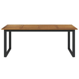 Berkfield Garden Table With U-Shaped Legs 200X80X75 Cm Solid Wood Acacia - thumbnail 3