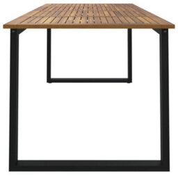 Berkfield Garden Table With U-Shaped Legs 200X80X75 Cm Solid Wood Acacia - thumbnail 4