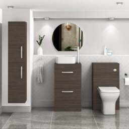 Royal Bathrooms 500mm Floor Standing Vanity Unit 2 Drawer Grey Elm & Countertop Basin - Elena - thumbnail 2