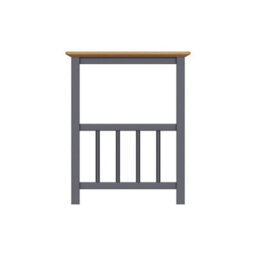 Oak Veneer Blue Side Table With Storage Ready Assembled Living Room - thumbnail 4