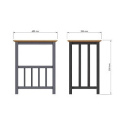 Oak Veneer Blue Side Table With Storage Ready Assembled Living Room - thumbnail 2