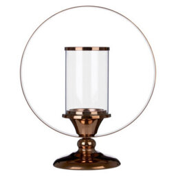 Orsina South Small Metal Candle Holder,boutique-Style Brass Finished Candle Stand,perfect Candelabra For Home Decor - thumbnail 1