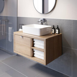 Affine Bathroom Wall Hung Vanity Unit White Basin Cabinet Storage Drawer Shelf 800mm