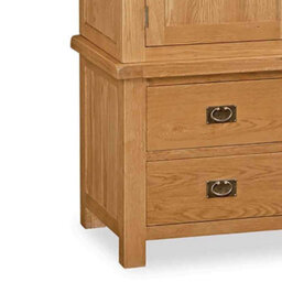 Zelah Oak Double Wardrobe With 3 Drawers - By Roseland Furniture - thumbnail 3